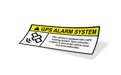 GPS CAR ALARM WARNING Slap Sticker (Set of 2)