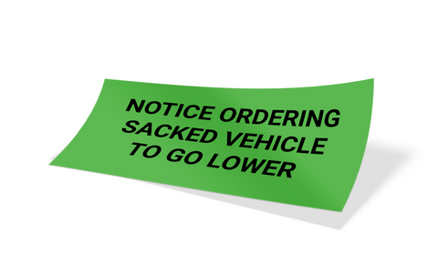 Green Sticker: Notice Ordering Sacked Vehicle To Go Lower Sticker