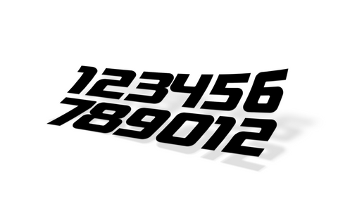 Jetski Registration Numbers Set (Font: Racesport)