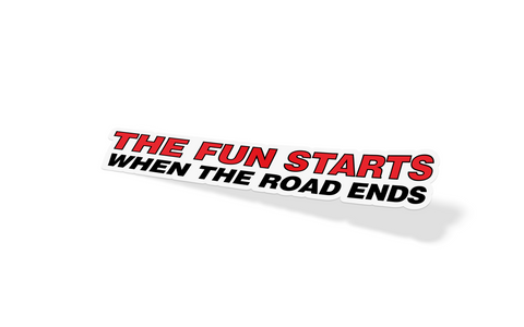 The Fun Starts When The Road Ends Sticker